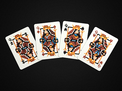 Queens - 8Bit Deck 8bit design pixel art pixelart playing cards retro retro badge