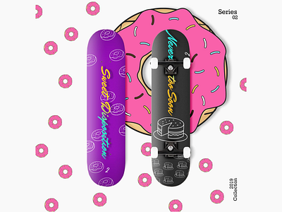 Skateboard: Skate Decks - Series 02 black cake cakes donuts pink purple skateboard skateboard deck skateboard design