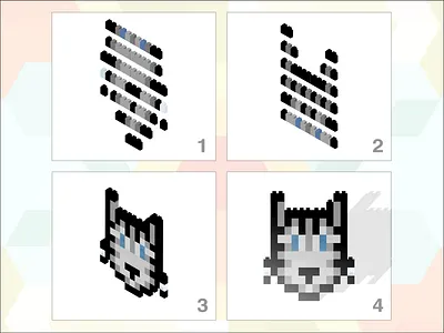 Custom Lego KitCat cat gift illustration kit lego manual vector