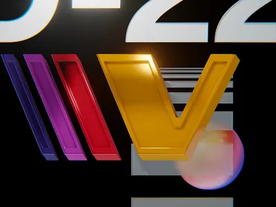 36 '19: V 36days v 36daysoftype 3d 80s b3d blender retro retro badge type typography vhs