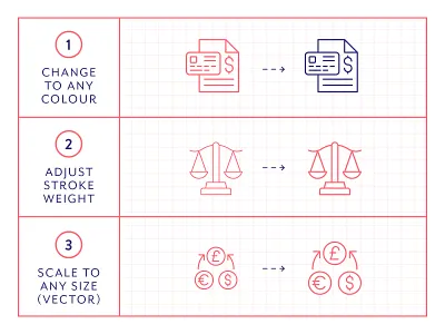 Made By Made | Line Icons – Finance banking currency e commerce economy exchange finance icons illustrations infographics investment line icons money symbols ui ux vector wall st