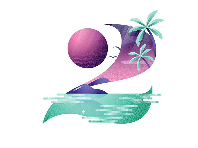 Area Code – LA 2 after effects beach birds california grain illustration la lettering motion ocean palm