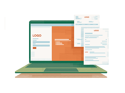 Fieldwork CRM Service application device flat forms illustration laptop paper screen service simple software texture