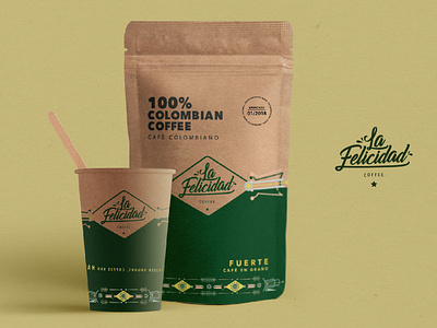 La Felicidad Colombian Coffee branding coffee bag colombia illustration logo package design
