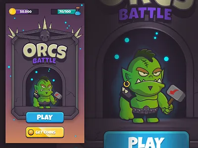 Ui for a Fantasy Videogame battle character creation fantasy medieval orc tiny uidesign videogame