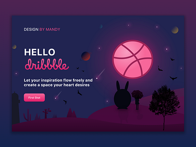 Hello dribble illustration