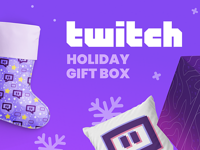Twitch: Another Take On Holiday Gift Box For Partners branding christmas corporate gift design gift box holidays merch print swag twitch