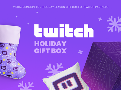 Twitch: Another Take On Holiday Gift Box For Partners branding christmas corporate gift design gift box holidays merch print swag twitch