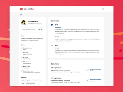 Connectus - RV Global Hackathon 2018 design interface linkedin profile ui ux web