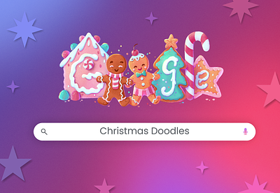 Google: Christmas Doodles Collection artwork branding character doodles google google doodles graphic design illustration logo