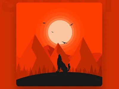 Red Sky art design designers dribbble dribbblers flat illustration minimal red sky sunset vector visual art