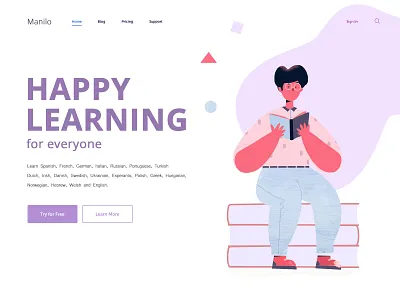 Happy Learning Illustration book charachter design illustration learning photoshop ui website