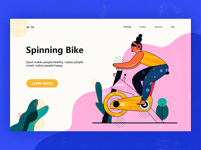 sport art artist design drawing girl illustration spiningbike sport training ui