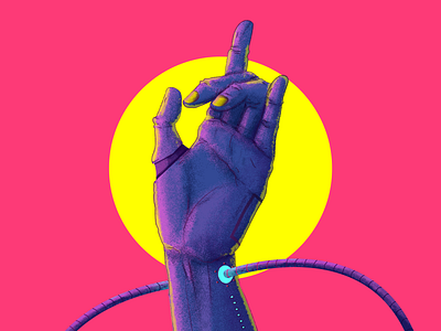 Cool. Robot life. illustration machine robot sci fi