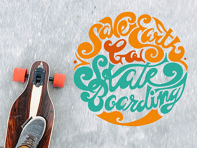 Earth Day art custom lettering earth day illustration lettering lettering art longboarding skateboarding type art type daily typogaphy