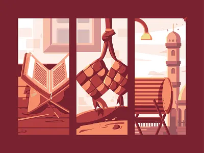 Ramadan Kareem things character fasting flat flat design illustration islam kareem muslim poster ramadan religion