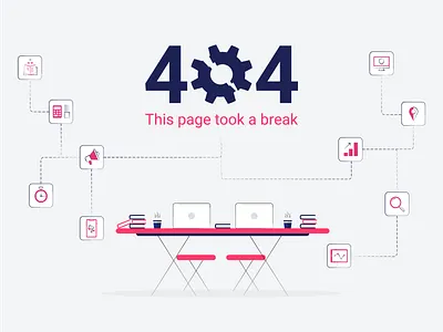 Keyvision 404 404 404 error 404 error page 404 page clean design elements icons set illustration magenta simple site vector