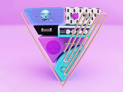 Letter “V” 36days v 36daysoftype 3d 3dart 3dmodel 3drender game play v victoria victory