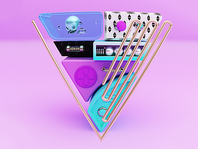 Letter “V” 36days v 36daysoftype 3d 3dart 3dmodel 3drender game play v victoria victory