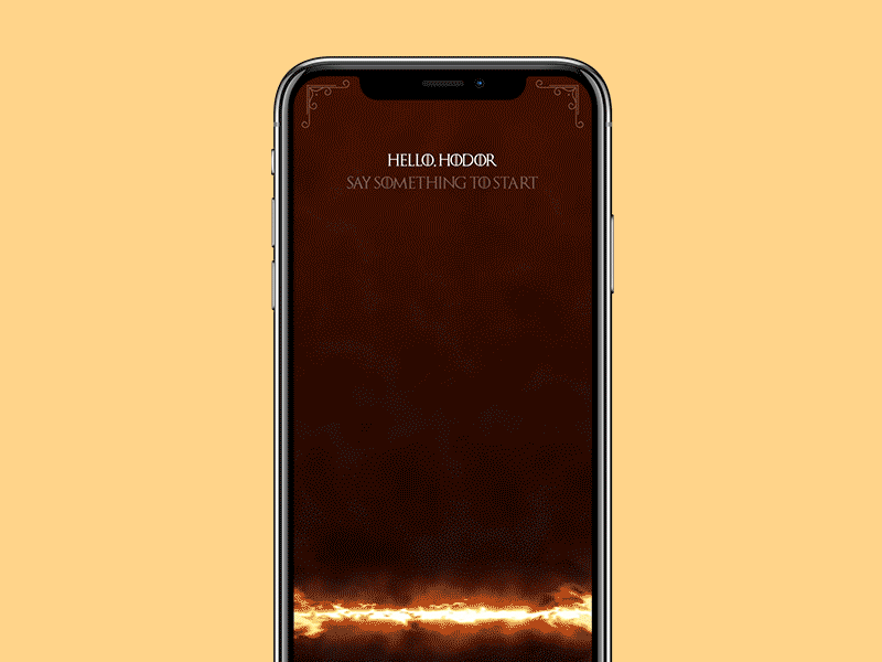 Hodor application - Game of Apps animation app concept game of thrones gameofthrones hodor mobile movie netflix series ui