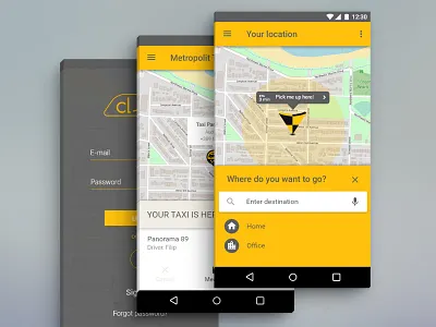 Claxi New UI for Android Phones android application mobile app design new redesign taxi taxi app ui design