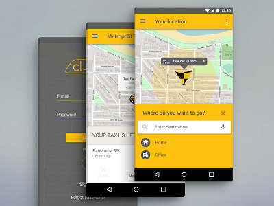 Claxi New UI for Android Phones android application mobile app design new redesign taxi taxi app ui design