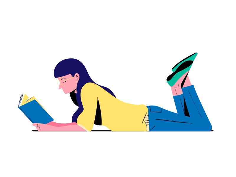 Reader after effects after effects animation animation animation 2d animation after effects character colour colour palette girl illustration illustrator loop motion motion art motion graphics photoshop reader spring vector wip