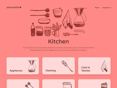 zerowaste.love - Kitchen colorful design figma guide icon ipad ipad app logo minimalist navigation product search styleguide sustainability typo ui waste website zero zero waste