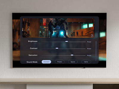 Daily UI 007 007 dailyui dark settings page tv ui