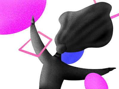 Free | Illustration black blue colors draw free freedom girl grain illustration illustrator ipad noise pink procreate shapes vibrant