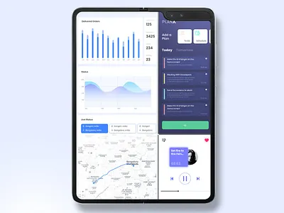 Samsung Galaxy Fold app applicaiton clean dashboard design fold foldable illustration illustrator minimal mobile multitasking multiwindow samsung samsung galaxy simple type