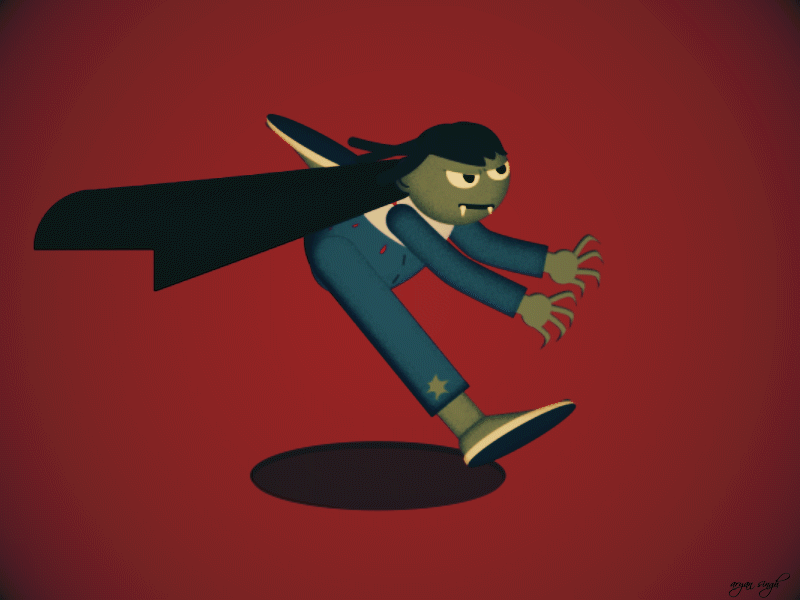 chasing dracula 2d character character animation character design dribbble graphics illustrator loop motion graphic motion graphics vector walkcycle