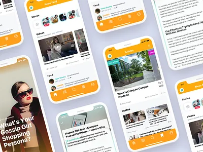 Financial Edutainment App 2d app concept finance fintech iphone mobile orange ui ux uidesign