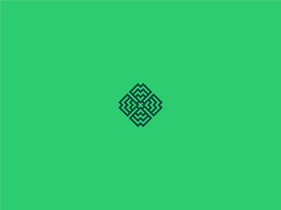 Clover Logo abstract clover design flat green leaf logo minimal square vector