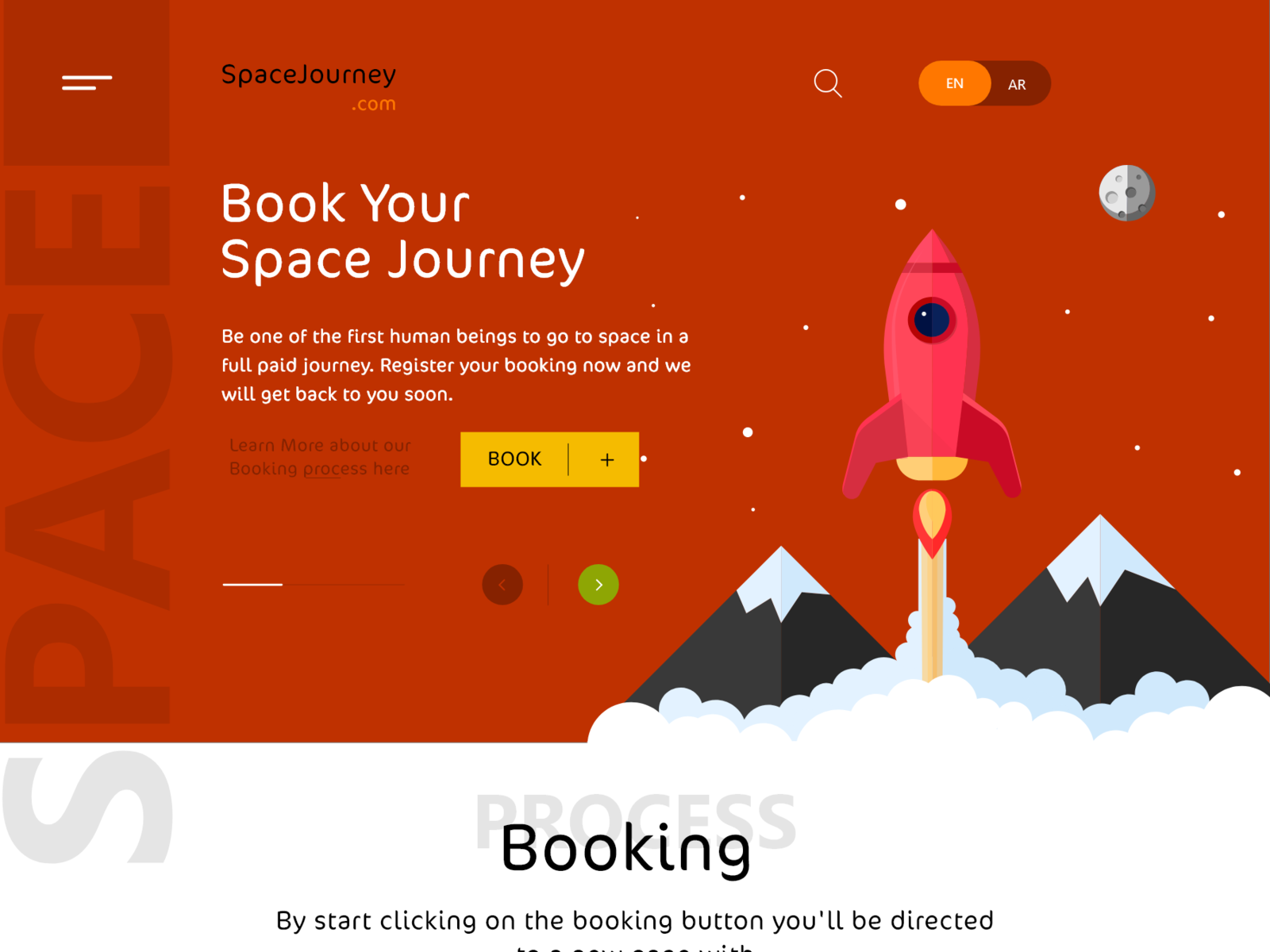 Example of Space Journey Website