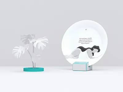 Caicus — Micro-story 2/3 azul recreo dish flat illustration plate story tale vector