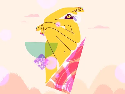 Balance ✨ character design flat girl illustration nature product summer vector