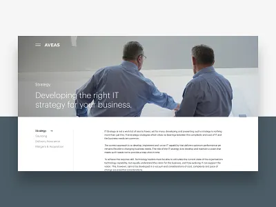 Aveas.co.uk - Strategy design ui ux web website