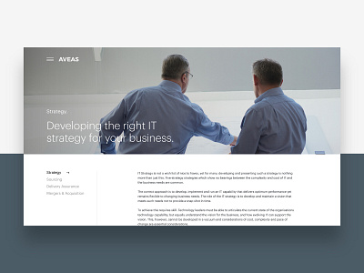 Aveas.co.uk - Strategy design ui ux web website