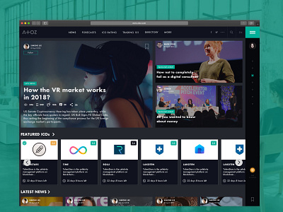 AtoZ Markets logo newsportal ui ux webdesign