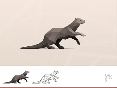 Otter | Polygonal Logo animal design animal logo brown dark design proposal dynamic logo low poly mark nature otter polygonal sharp