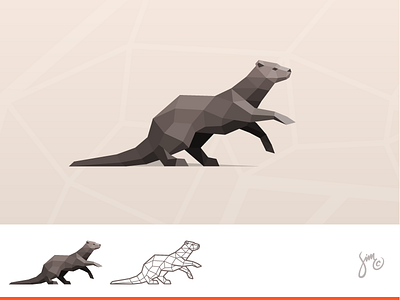 Otter | Polygonal Logo animal design animal logo brown dark design proposal dynamic logo low poly mark nature otter polygonal sharp