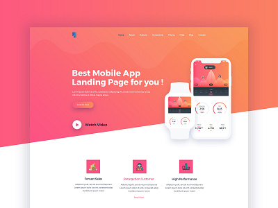Bufet App Landing Page Concept agency app app landing creative illustration landing page mobile app shop startup store ui ux