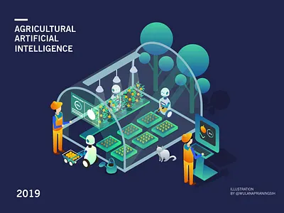 Agricultural Artificial Intelligence agricultural artificial intelligence artificialintelligence debut illustration isometric isometric design
