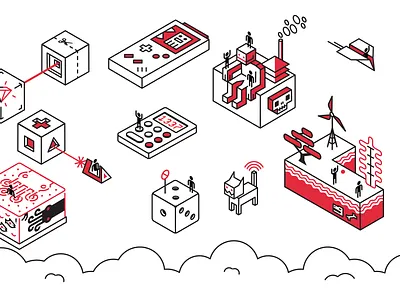 Mural design for Design Sprint room - Section 2 flat design illustration isometric minimalism molotov mural