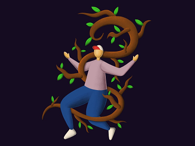 oh well bicycle clean design illustration nature people texture tree
