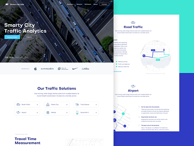 B2B Landing Page analytics clean flat home page landing landing design landing page page simple smart city web design website website design