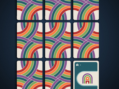 Rainbow Card Game - Card Backs ace board game board games card game card art card games design game game art retro vector vector art