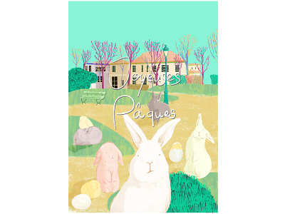 Happy Easter_illustration ahnji animal art artwork background art colorpencil concept art design digital editorial editorial art graphic graphic design illustration magazine