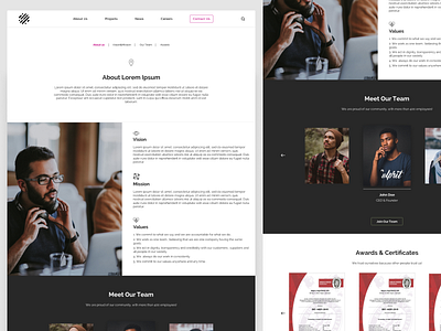 About Us Page about page about us about us page business corporate design minimal ui ux design uidesign web design